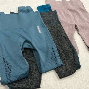 Gym shark leggings & EQYL active pants/capri XS-S extra-small‎ & small 3 pair